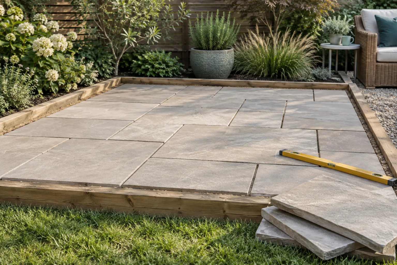 Calculate patio pavers and the layers beneath them